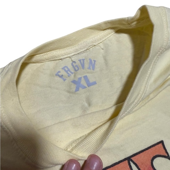 FRGVN No Fear Men’s XL Yellow Graphic T-Shirt Streetwear Skater Style Tee - Picture 2 of 4